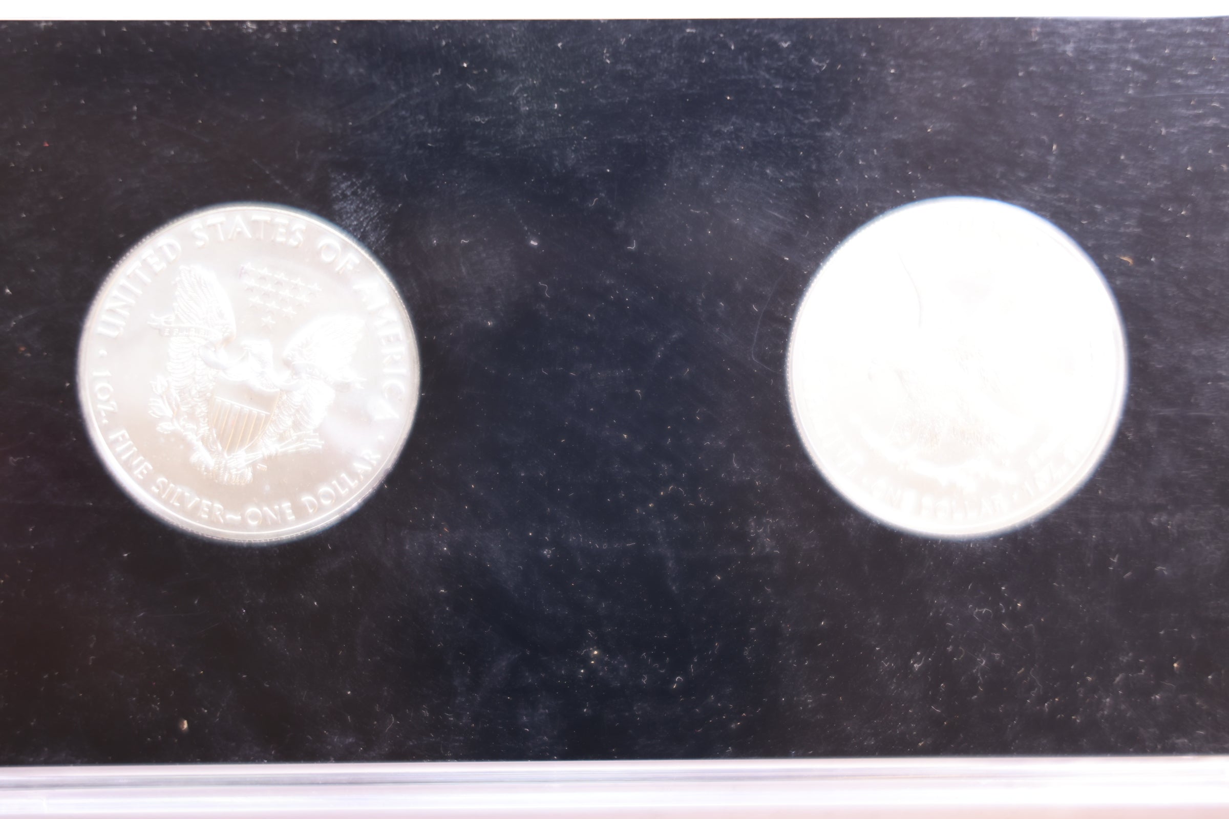 2021 American Silver Eagle, 2 Coin Set, Type 1 and 2, In Capital Holder, Store# AE0229.