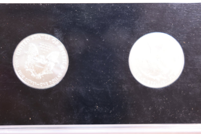 2021 American Silver Eagle, 2 Coin Set, Type 1 and 2, In Capital Holder, Store