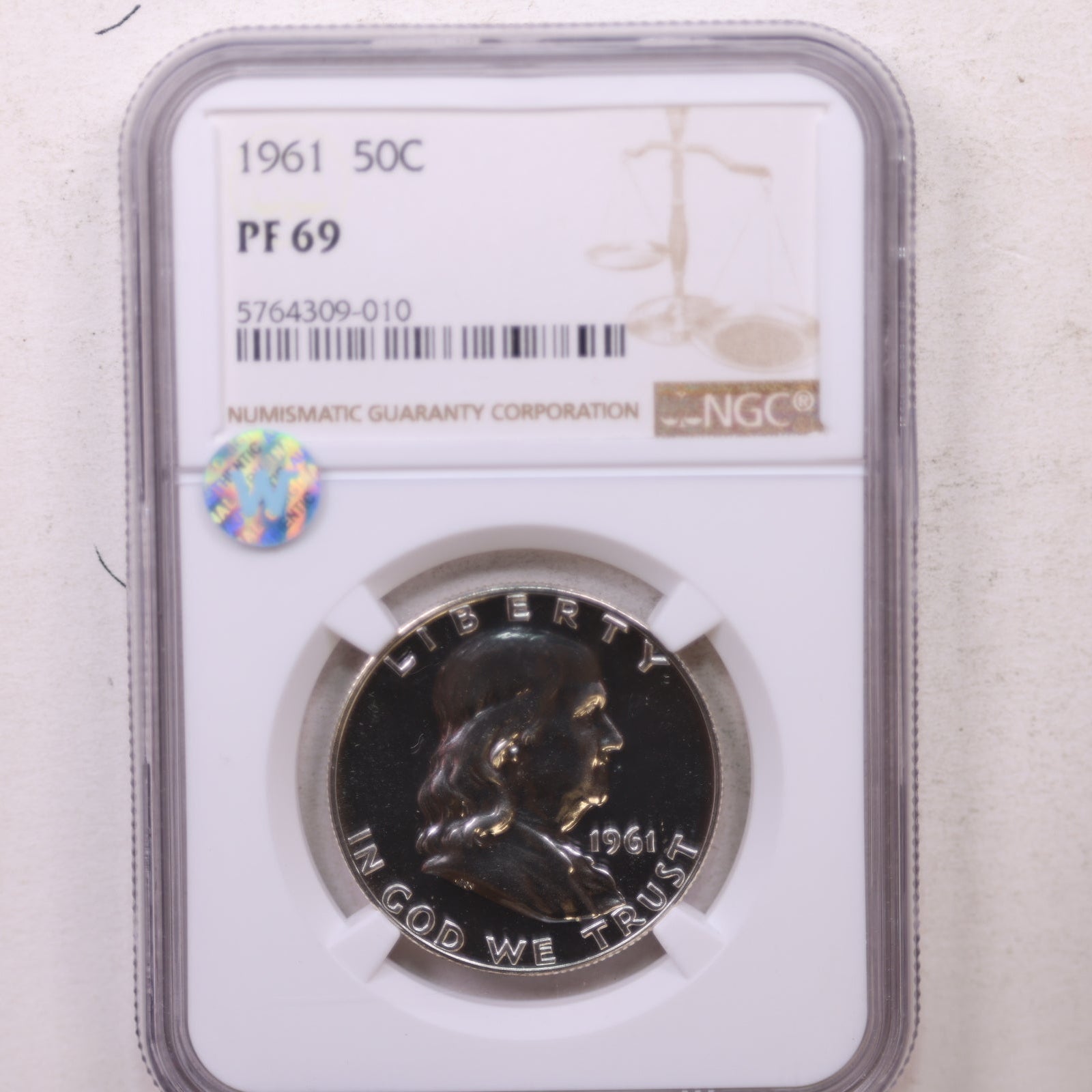 1961 Franklin Half Dollar, Superb Gem Proof Strike, NGC PF 69, Store #GHR138