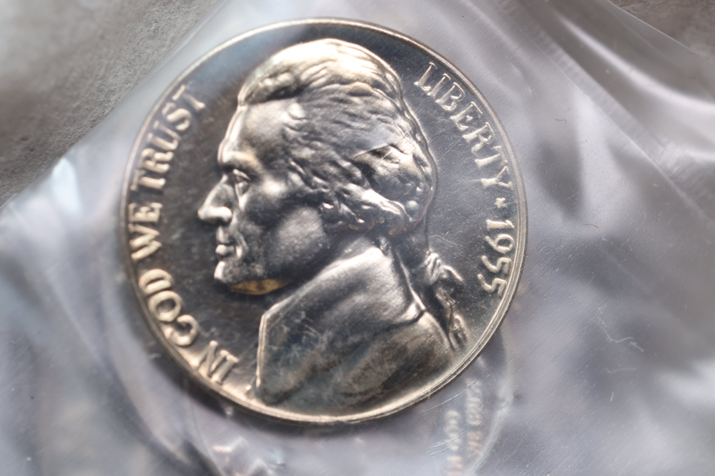 1955 5 Coin Proof Set, In Original U.S. Mint Package. STORE SALE PT0004.
