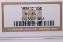 1926-D Standing Liberty Quarter., NGC Certified MS-64., STORE