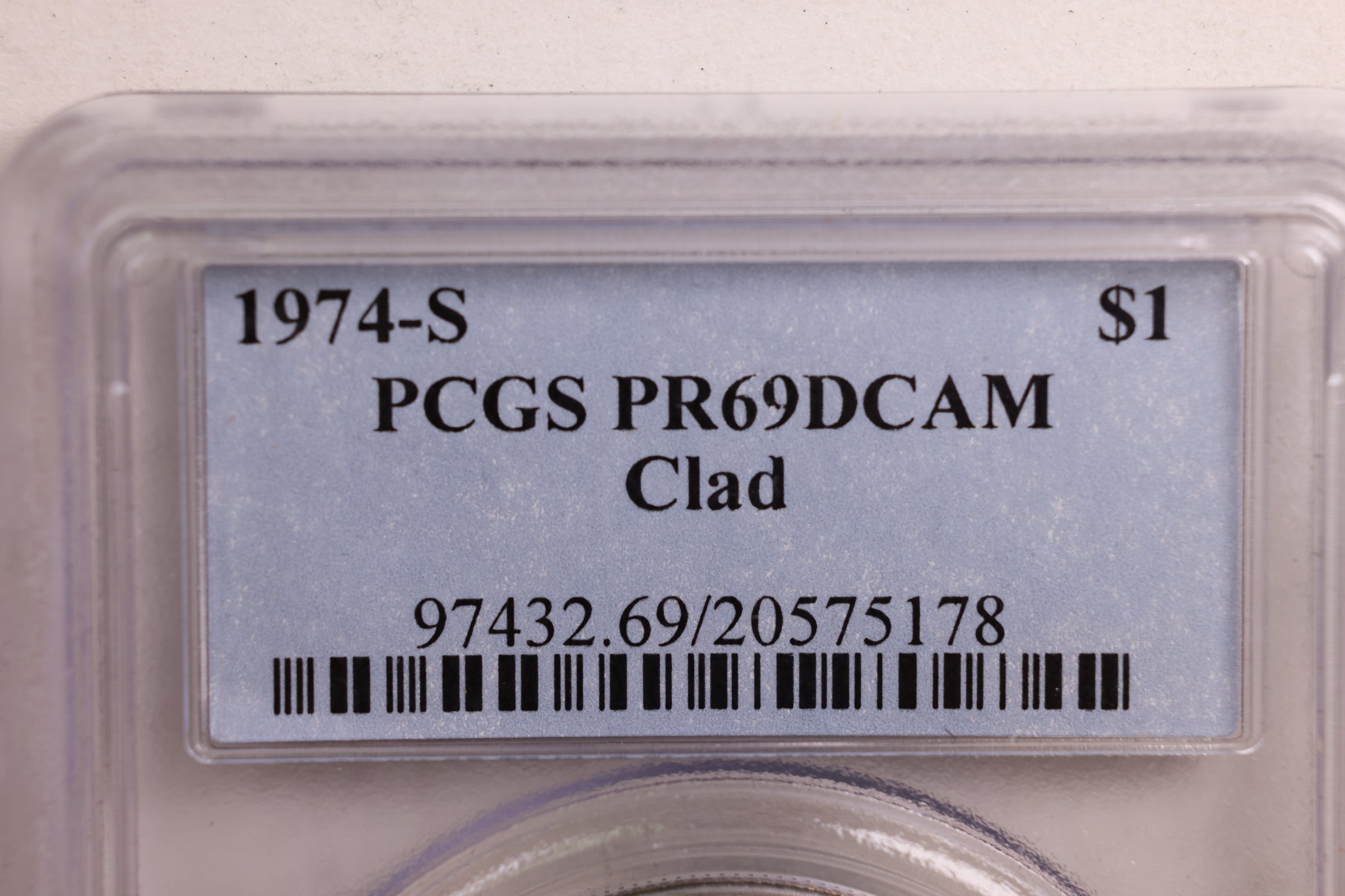 1974-S Proof Clad Eisenhower Dollar, PCGS Proof-69 DCAM, Store #GDR0259.