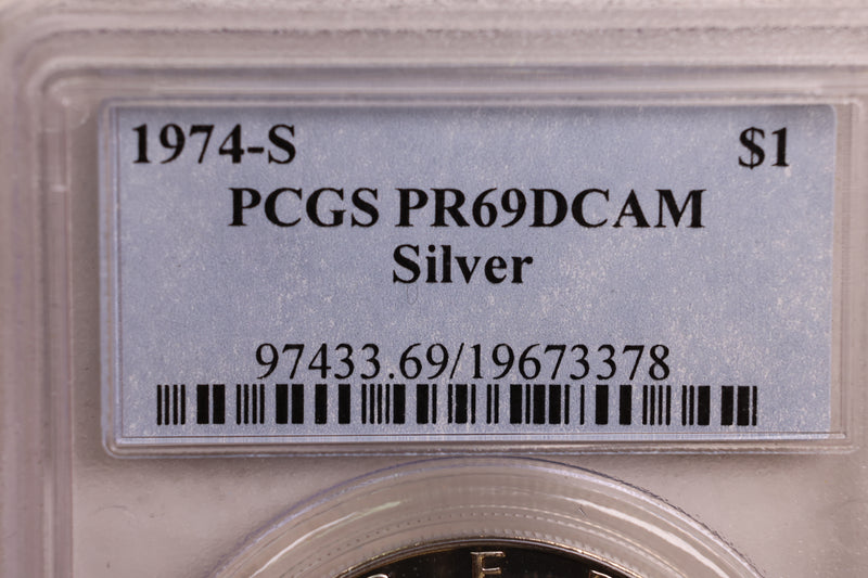 1974-S Proof Silver Eisenhower Dollar, PCGS Proof-69 DCAM, Store