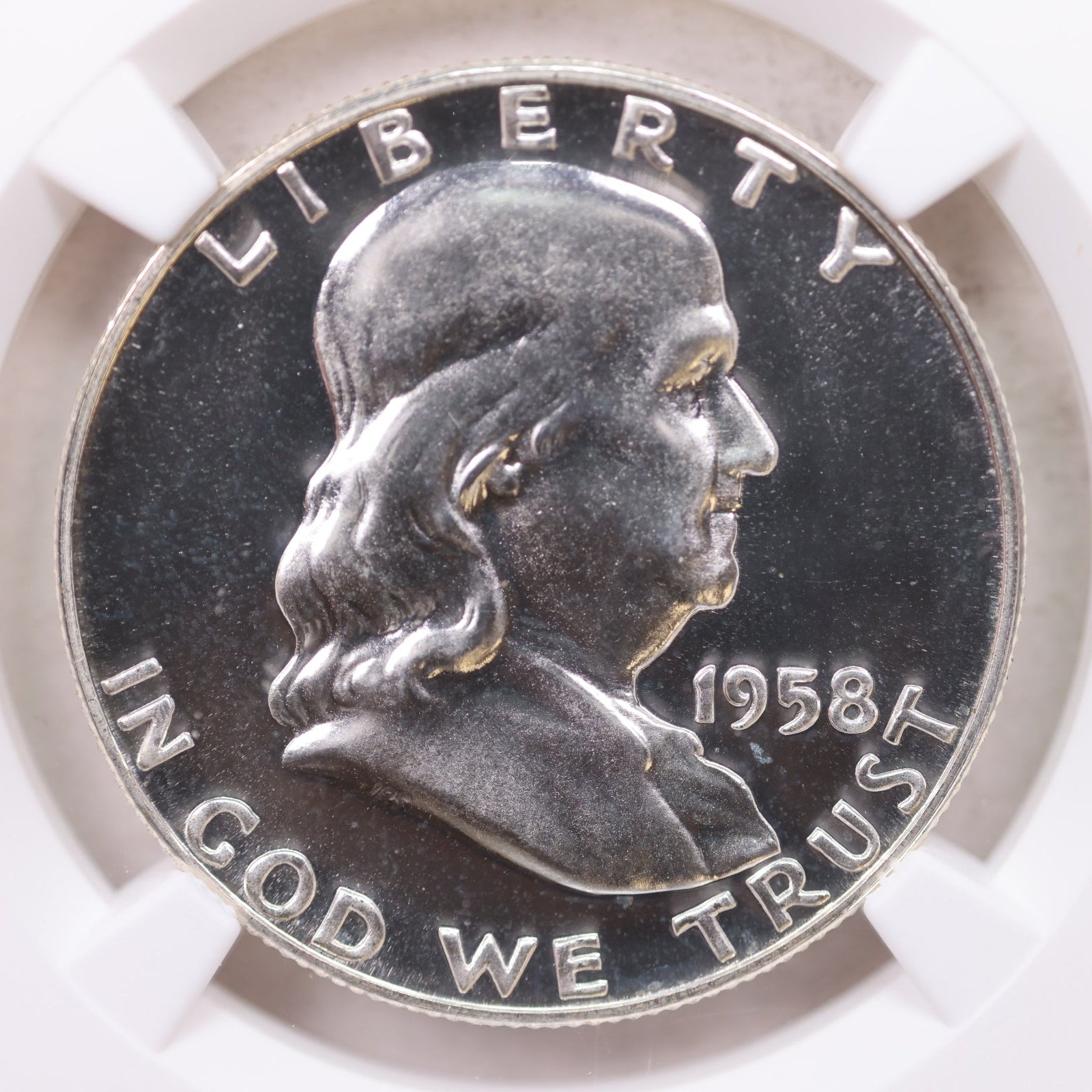1958 Franklin Half Dollar, Gem Proof Strike, NGC PF 69, Store #GHR140