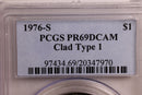 1976-S Proof Clad Eisenhower Dollar, Type-1, PCGS Proof-69 DCAM, Store