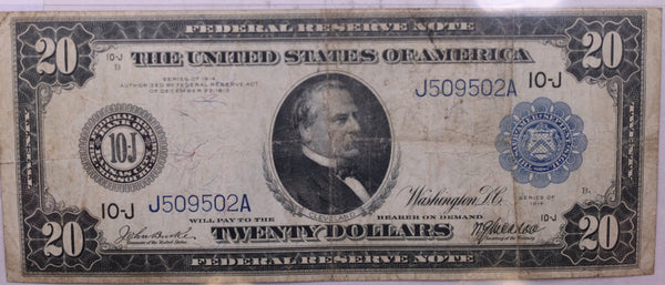 1914 $20, Federal Reserve Note., Circulated Currency.,  Store Sale #LFN0005