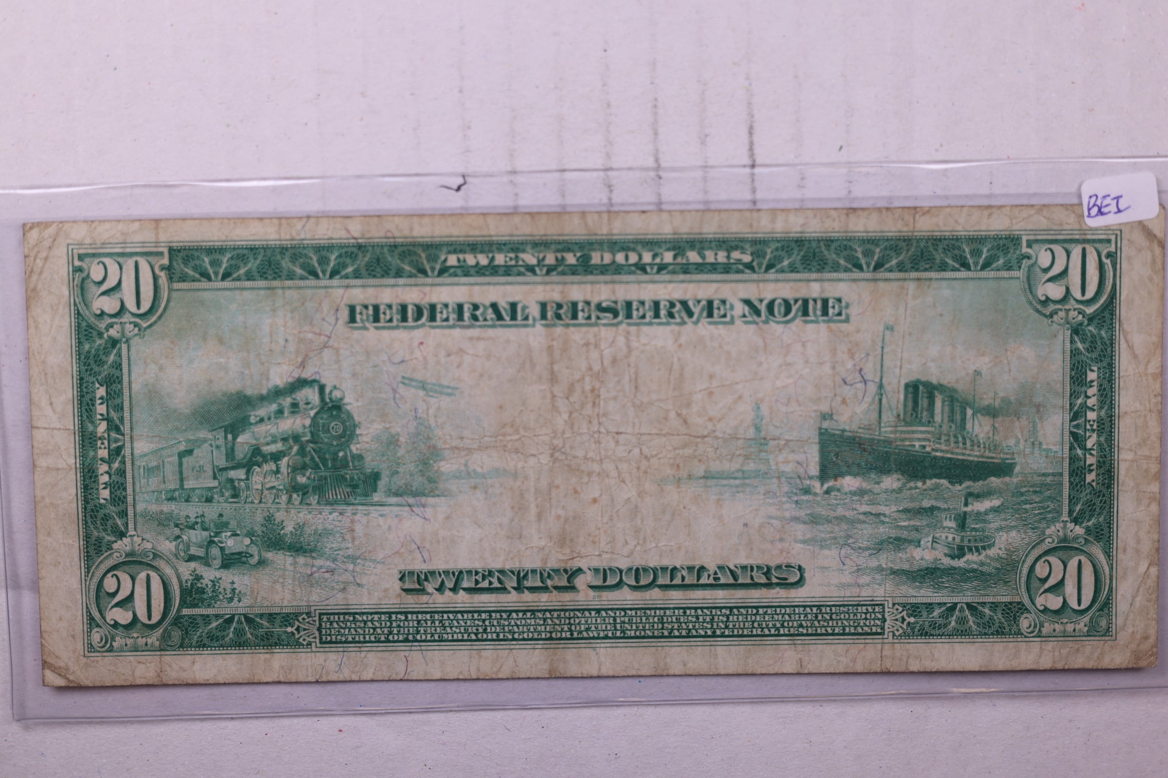 1914 $20, Federal Reserve Note., Circulated Currency.,  Store Sale #LFN0005
