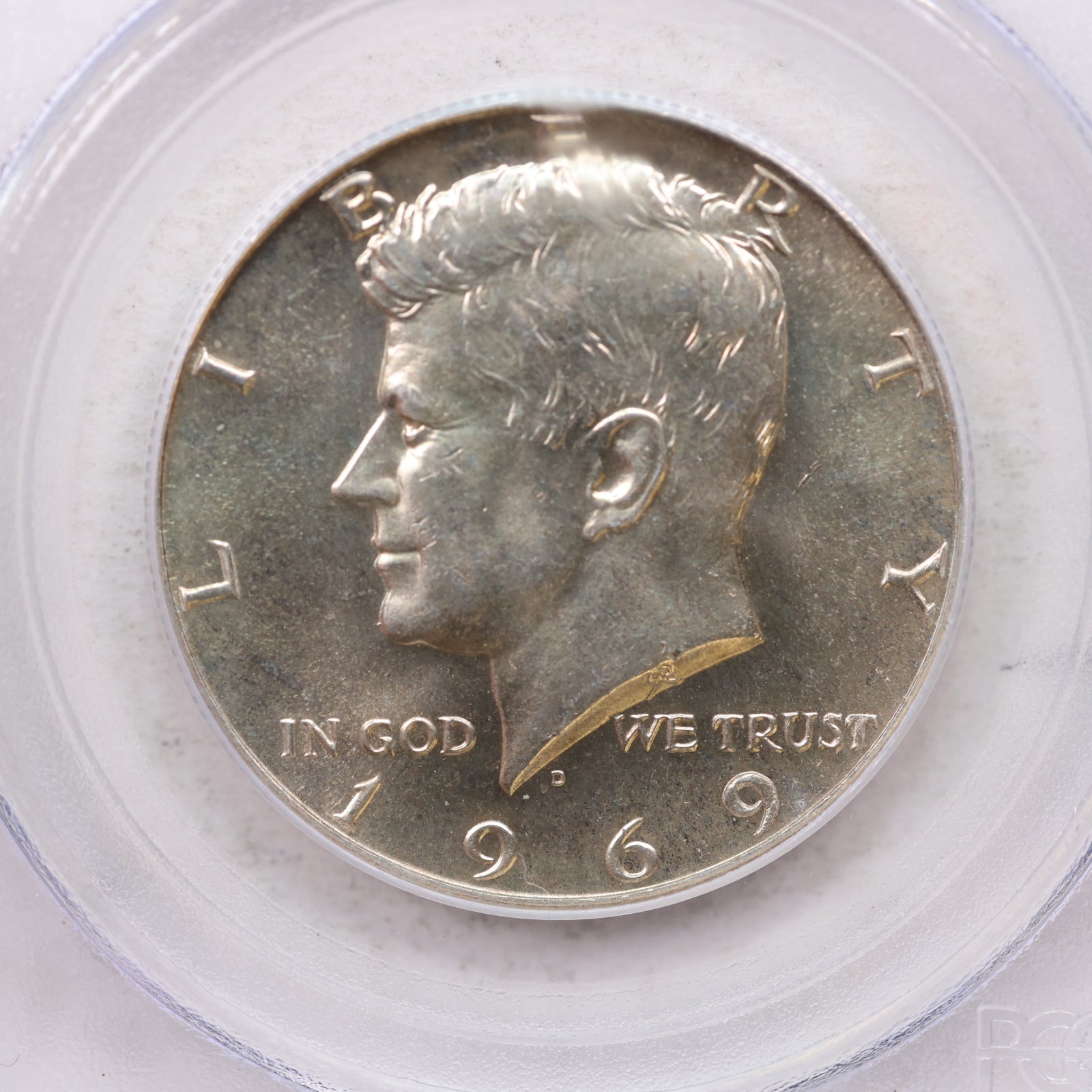 1969-D Kennedy Clad Half Dollar, Uncirculated Coin, PCGS MS-66, Store #GHR146.