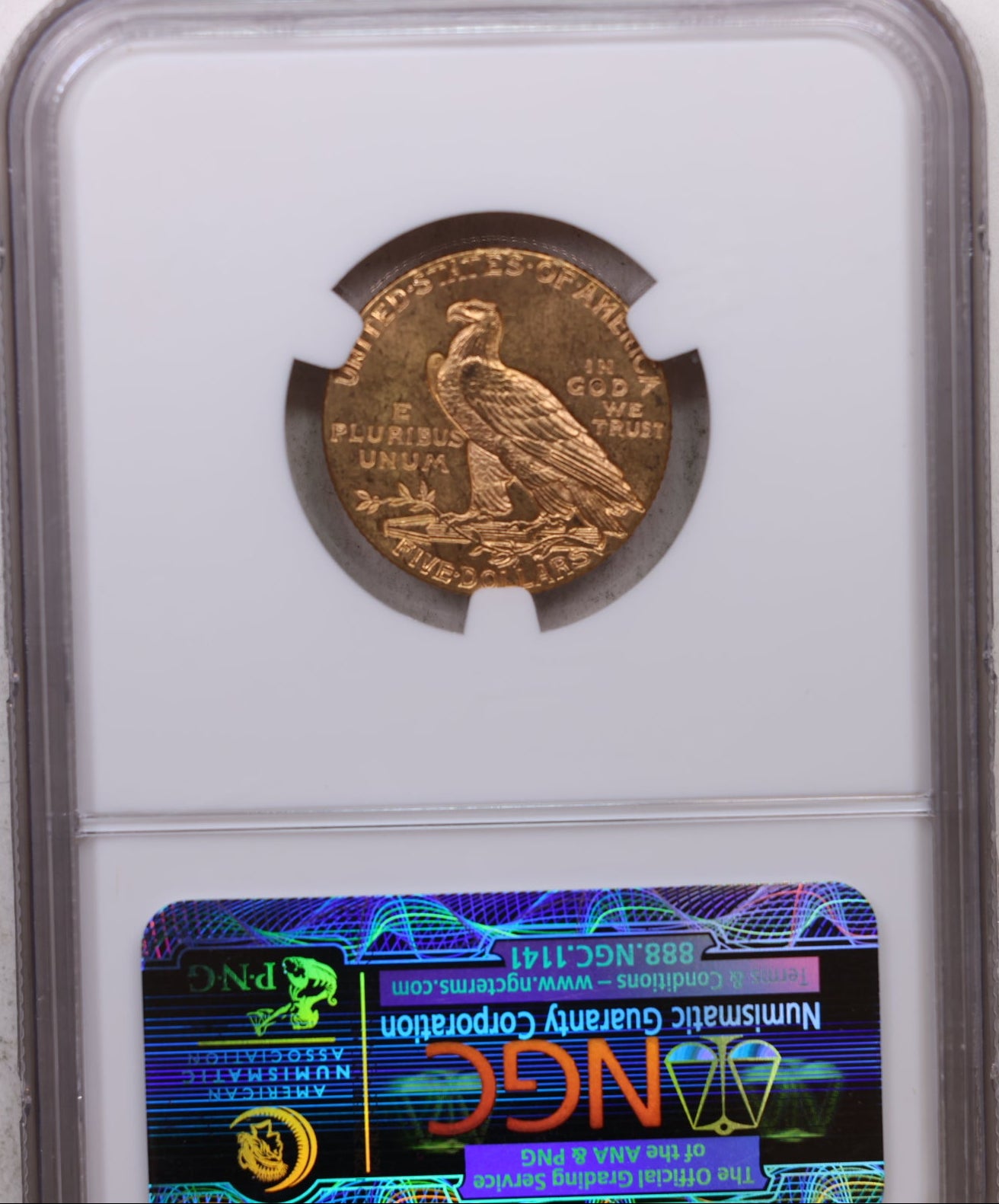 1911 Half Gold Eagle, Certified and Graded, NGC MS-63, Store Sale #G0135.