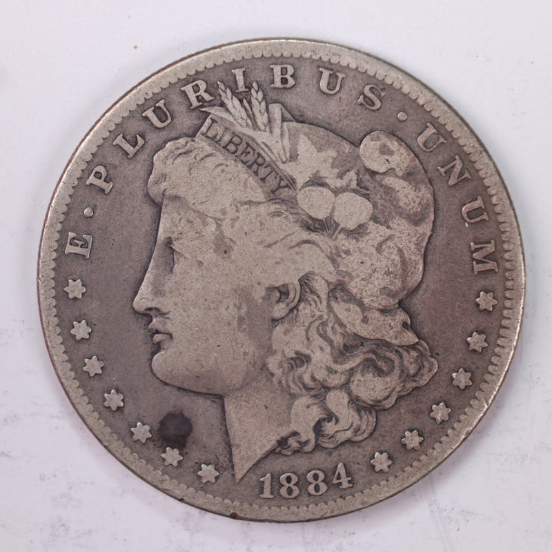 1884-S Morgan Silver Dollar., Fine +, Circulated Coin, Store