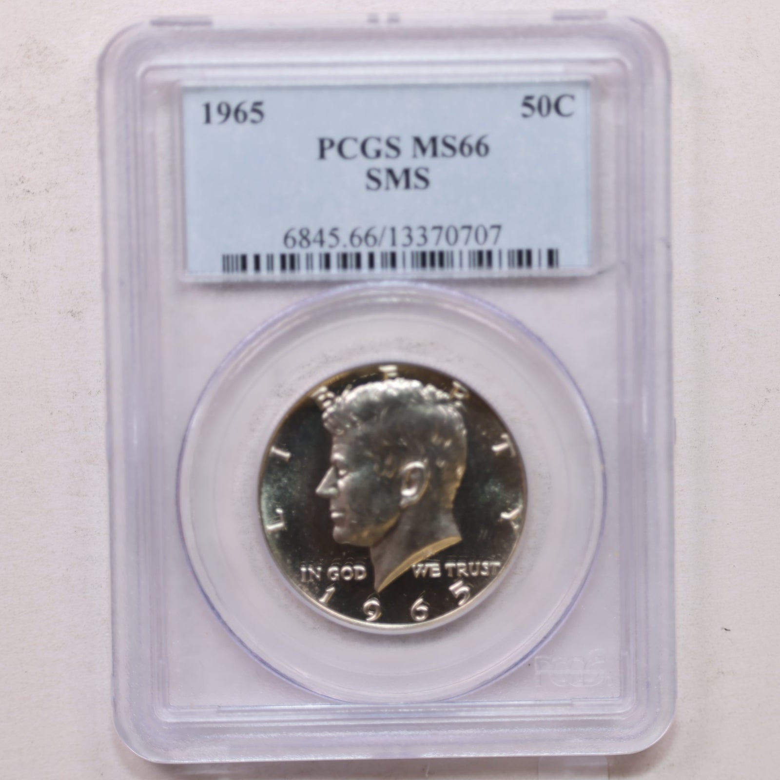 1965 Kennedy Clad Half Dollar, Uncirculated Coin, PCGS MS-66, Store #GHR147.