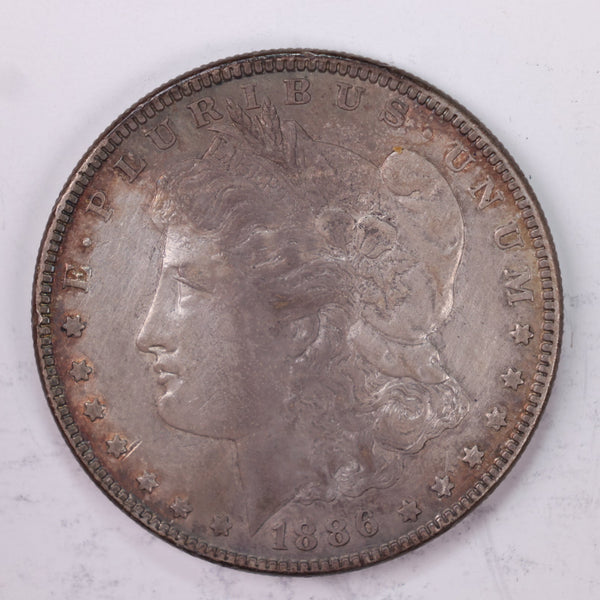 1886 Morgan Silver Dollar., Mint State., Un-Circulated Coin, Store #DR0557