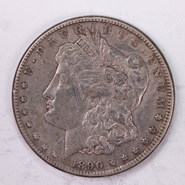 1890-CC Morgan Silver Dollar., Extra Fine Circulated Coin, Store #DR0561