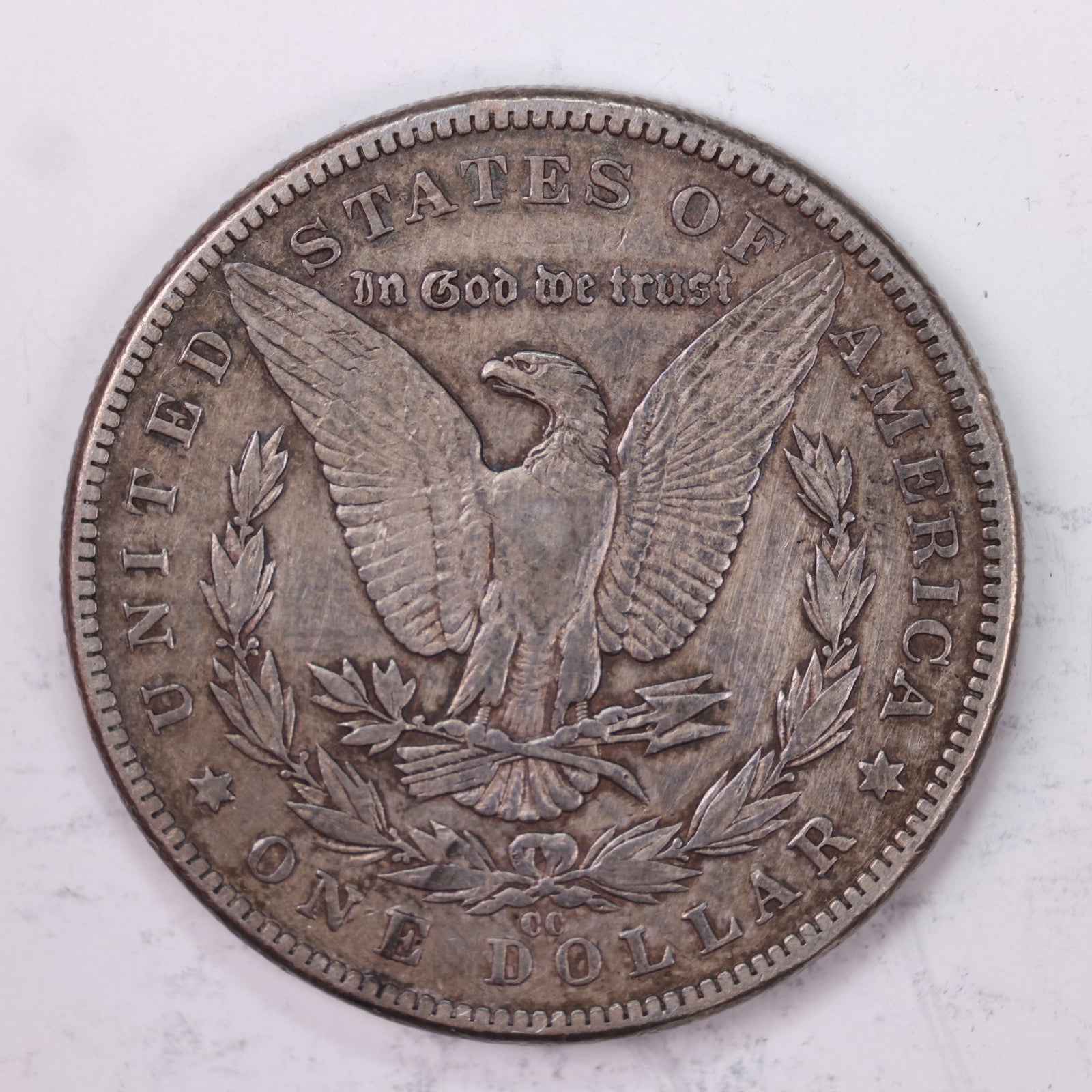 1890-CC Morgan Silver Dollar., Extra Fine Circulated Coin, Store #DR0561