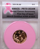2018-W $5, Breast Cancer, Commemorative Gold Coin, ANACS PR70, Store