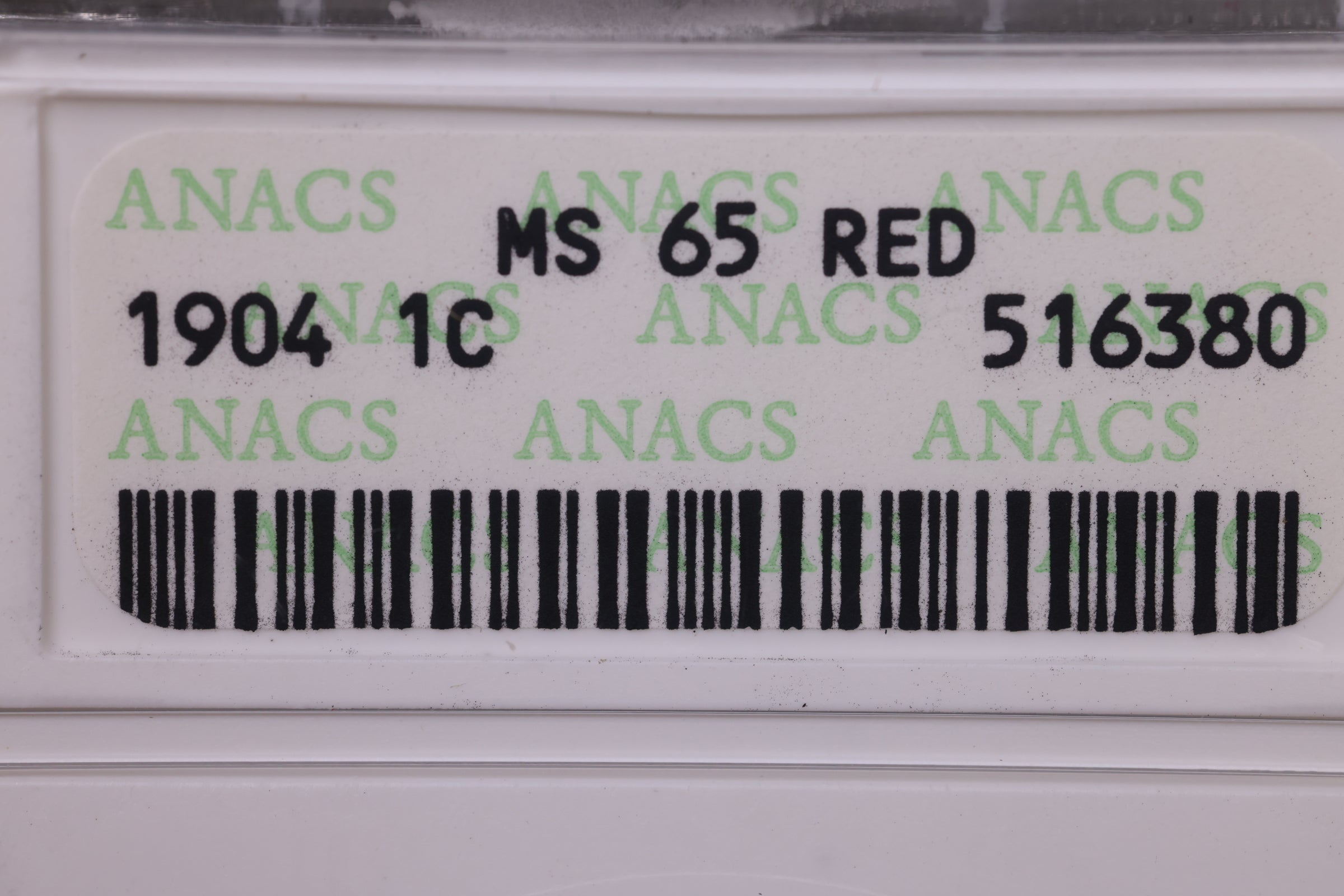 1904 Indian Head Cents., ANACS MS65 Red., Store #0858