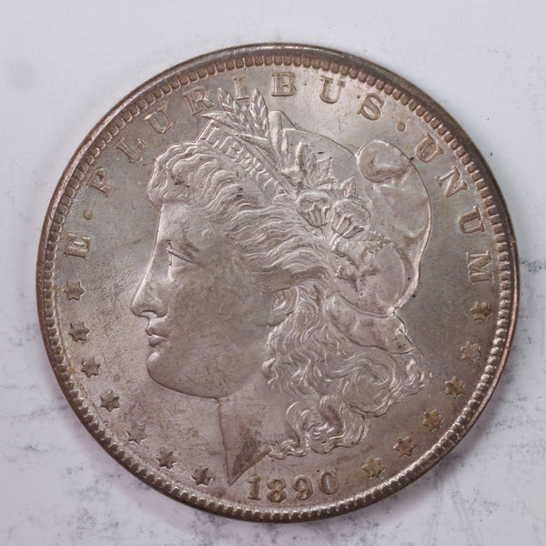 1890 $1., Morgan Silver Dollar., Mint State., Un-Circulated Coin, Store #DR0569