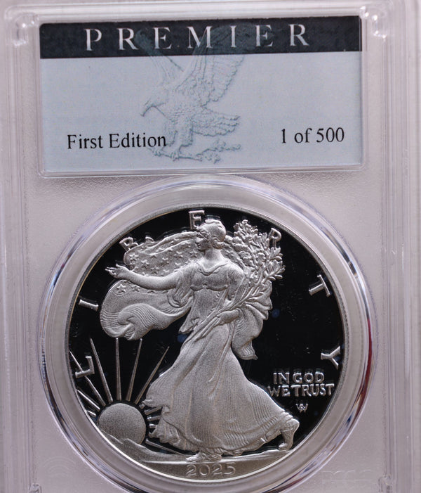 2025-S Proof American Silver Eagle, Premier PCGS PF-70, Store #AE0235