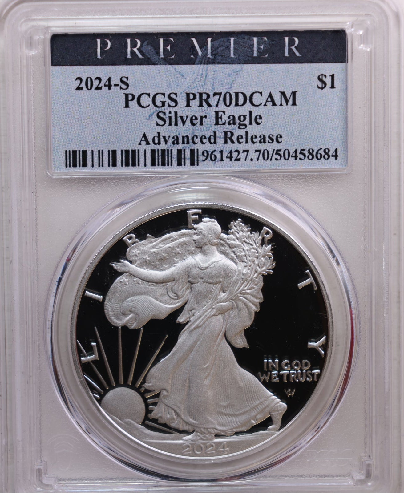 2024-S Proof American Silver Eagle, Premier PCGS PF-70, Store #AE0234