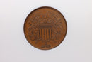 1865 Two Cent Piece., NGC Graded MS-63. Store