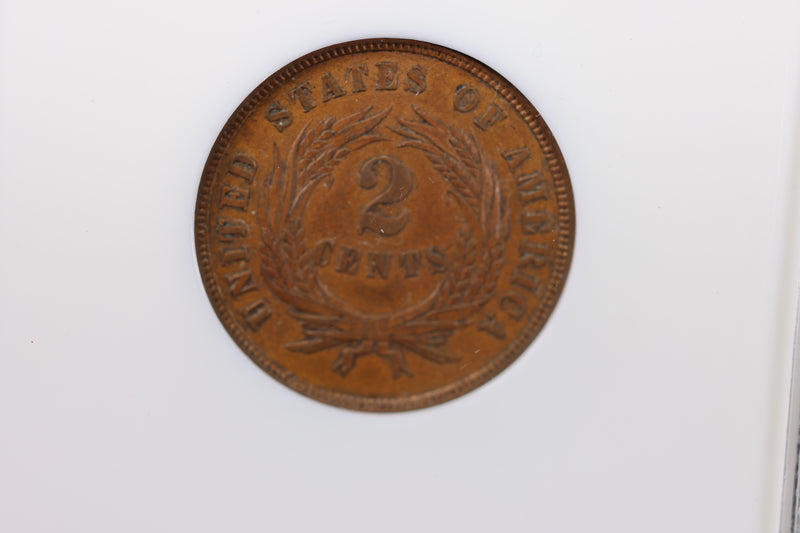1865 Two Cent Piece., NGC Graded MS-63. Store