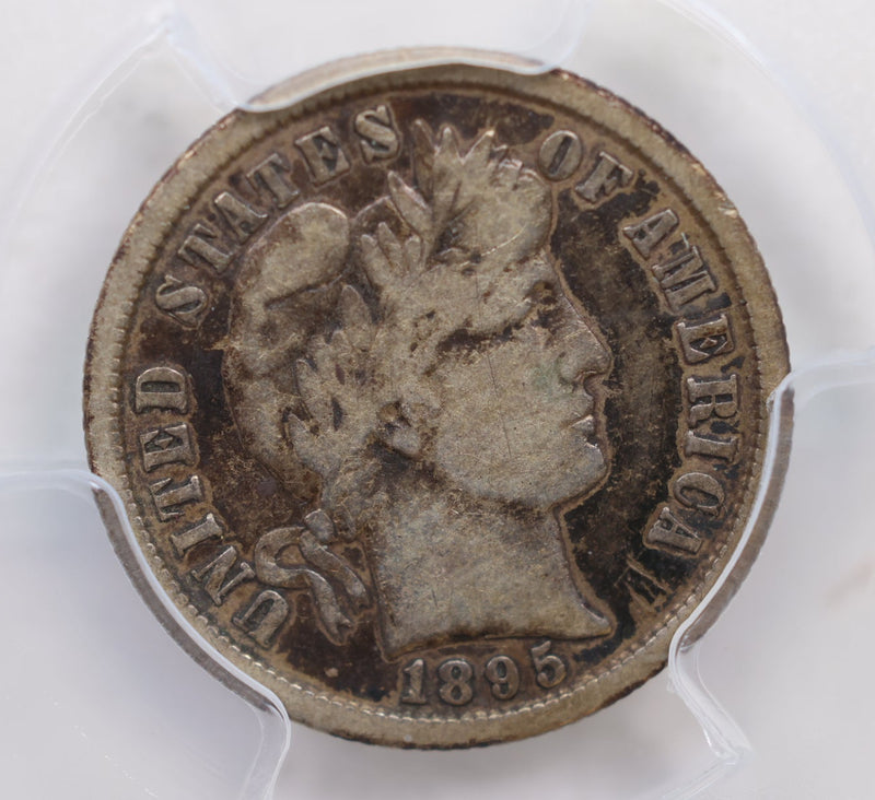 1895-S Barber Silver Dime, Circulated Coin, PCGS Fine-12, Store Sale