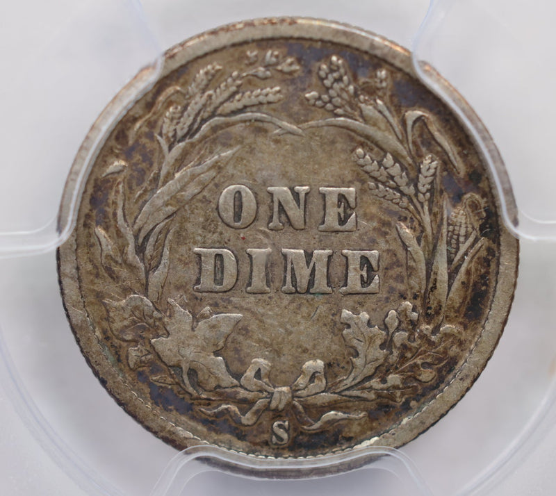 1895-S Barber Silver Dime, Circulated Coin, PCGS Fine-12, Store Sale