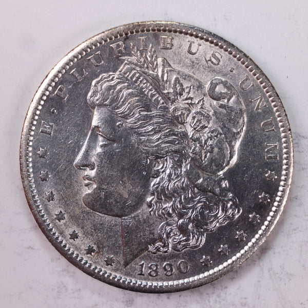 1890-S $1., Morgan Silver Dollar., Mint State., Uncirculated Coin, Store #DR0575