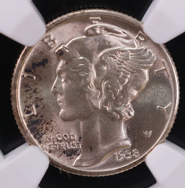 1938 Mercury Silver Dime., NGC Graded MS-66. Store #30007