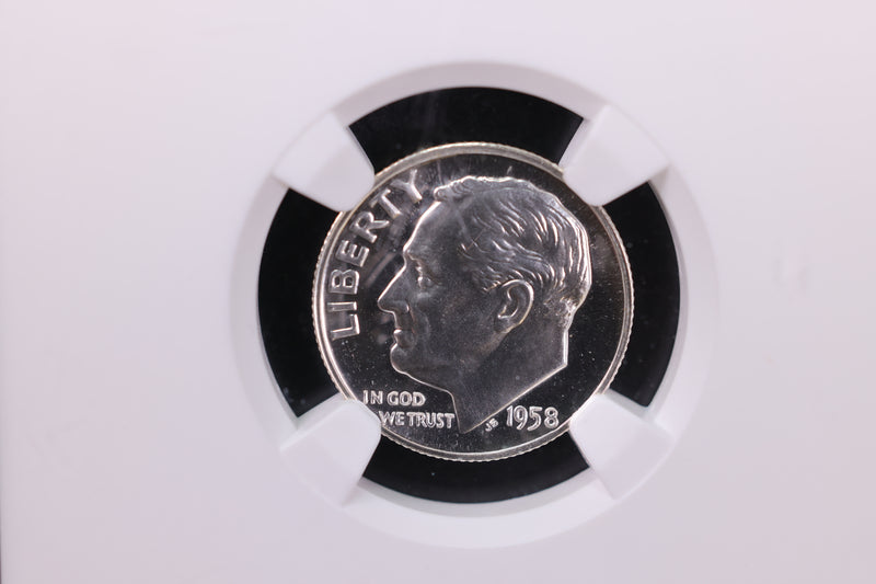 1958 Roosevelt Proof Silver Dime., NGC Graded PF-68. Store