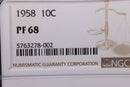 1958 Roosevelt Proof Silver Dime., NGC Graded PF-68. Store