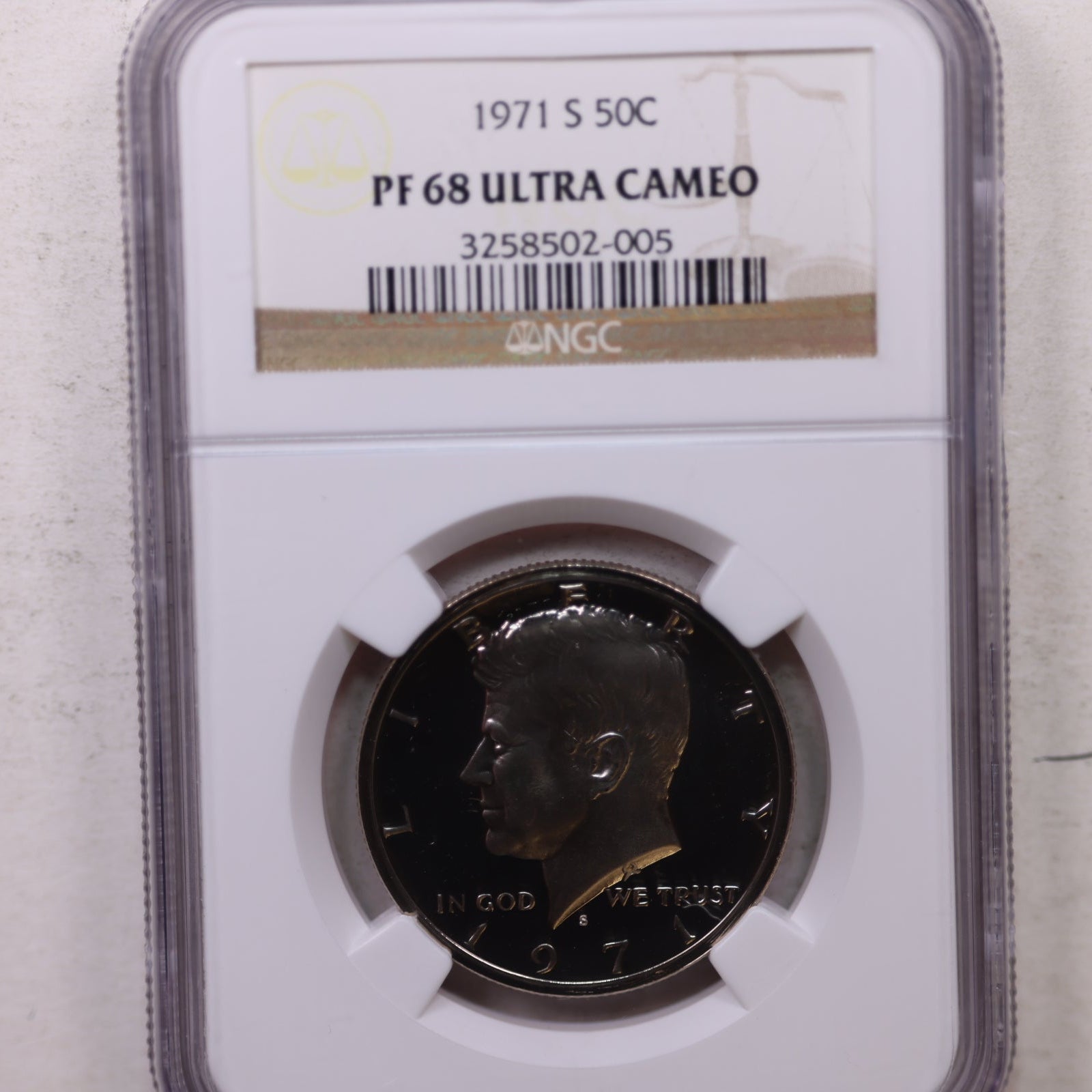 1971-S Kennedy Clad Half Dollar, SMS Coin, NGC PF-68, Store #GHR161.