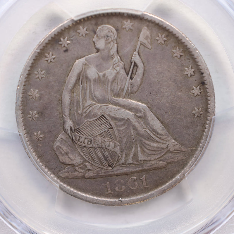 1861-O Seated Liberty Half Dollar, Circulated Coin, PCGS VF-35, Store