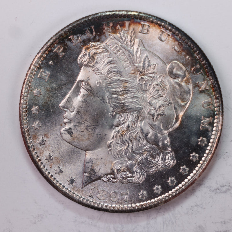 1897-S $1., Morgan Silver Dollar., Gem Mint State., Uncirculated Coin, Store