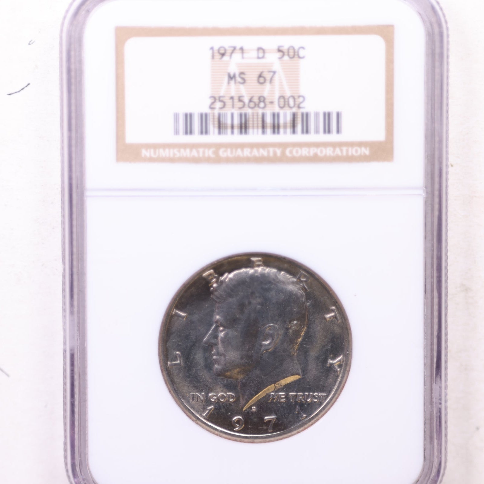 1971-D Kennedy Clad Half Dollar, Uncirculated Coin, NGC MS-67, Store #GHR163.
