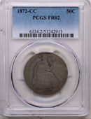 1872-CC Seated Liberty Half Dollar, Circulated Coin, PCGS FR-02, Store