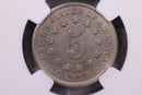 1867 Shield Nickel., 1867 over 1867, VP-015., NGC MS-61., Store