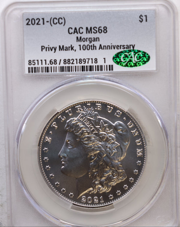2021-(CC) Morgan 100th Anniversary Commemorative, CAC MS-69, Store #GMC274.