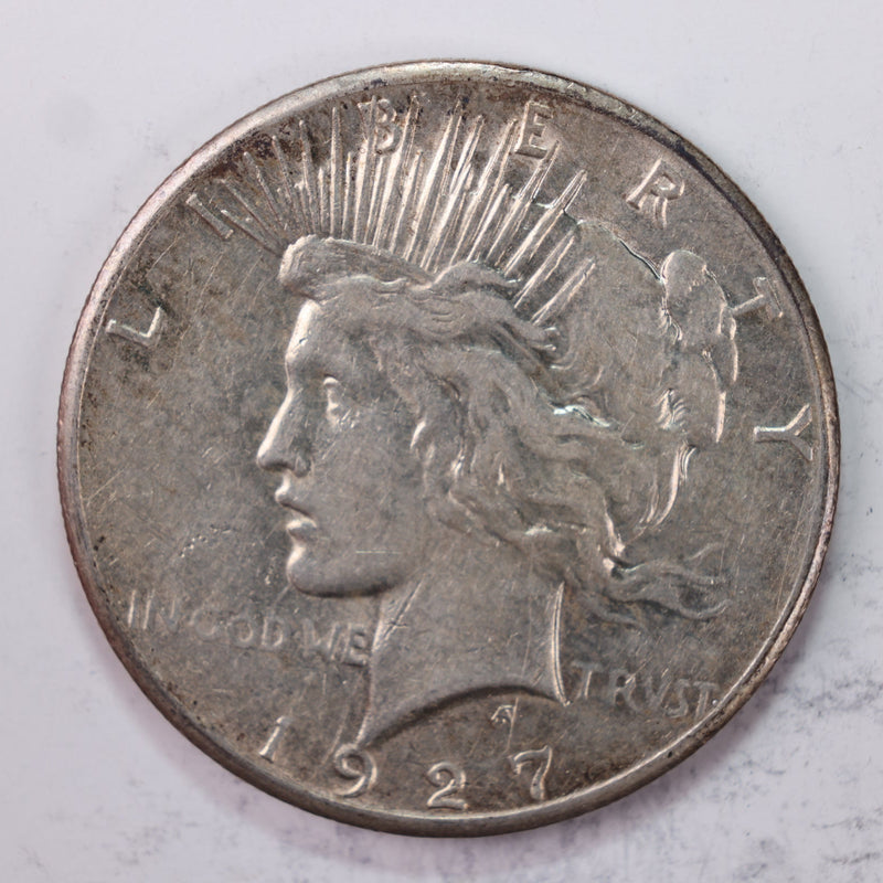 1927 Peace Silver Dollar., About Uncirculated Coin., Store Sale