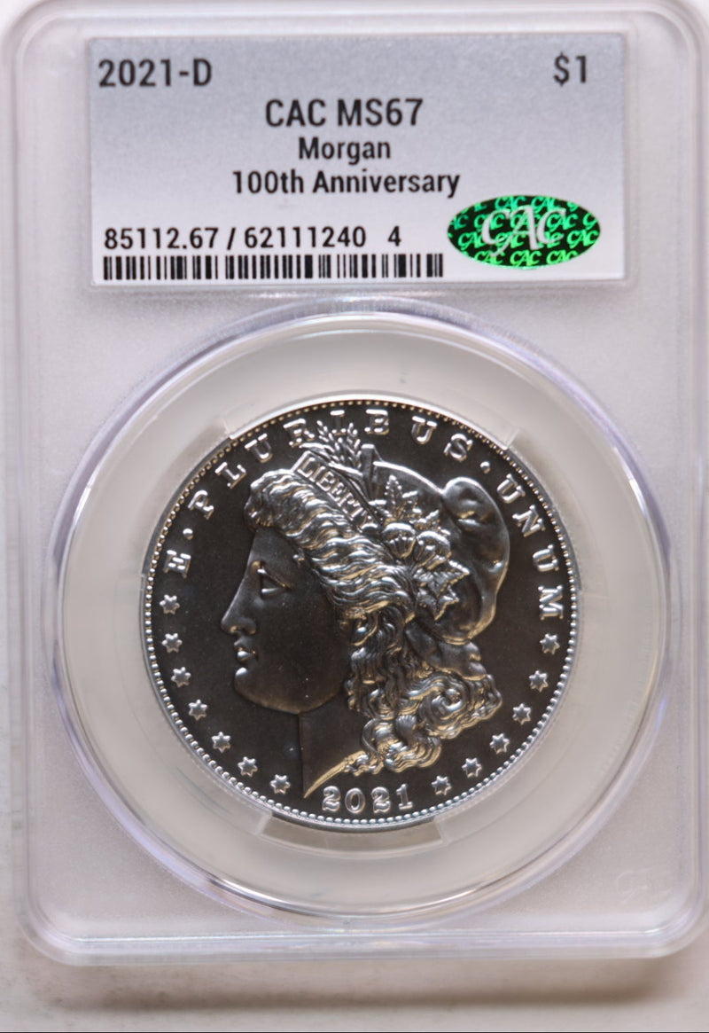 2021-(D) Morgan 100th Anniversary Commemorative, CAC MS-67, Store