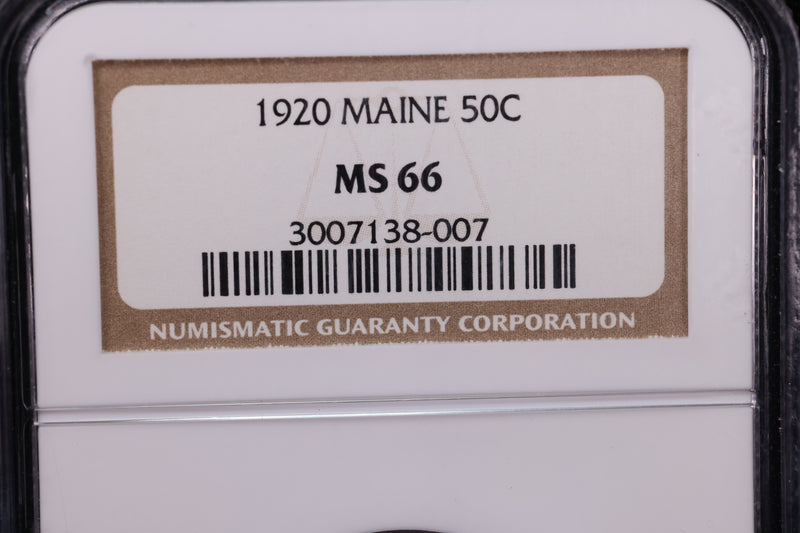 1920 Maine, Commemorative Half Dollar., NGC Graded MS-66. Store