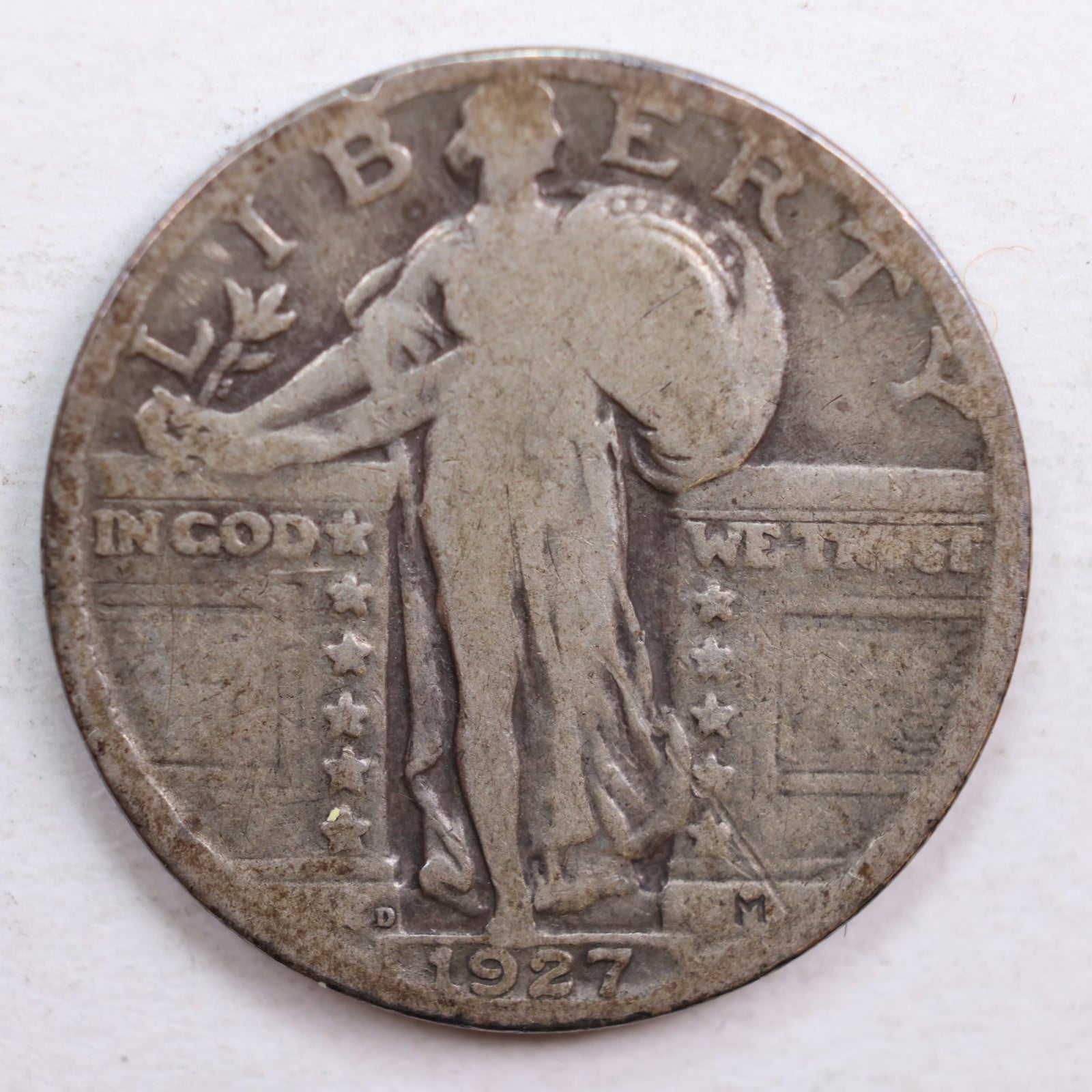 1927-D Standing Liberty Quarter, Very Good Circulated Coin, Store #QR595