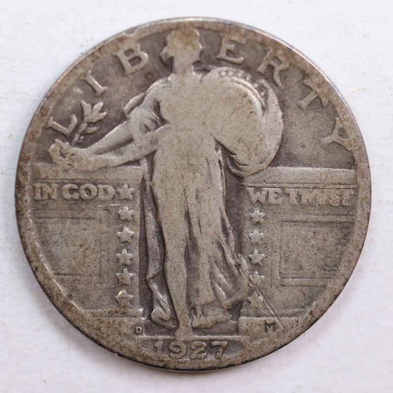 1927-D Standing Liberty Quarter, Very Good Circulated Coin, Store