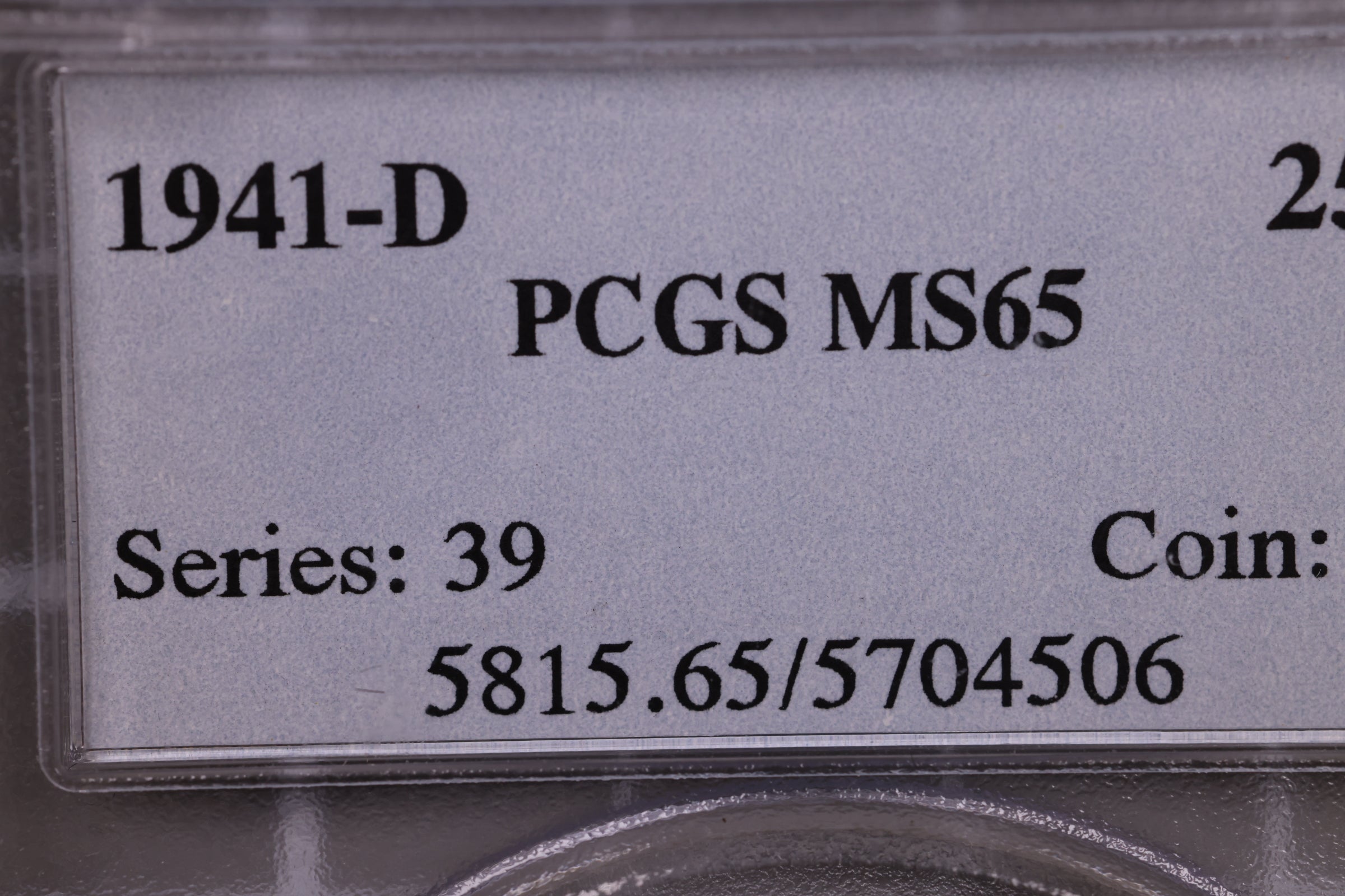 1941-D Washington Silver Quarter., PCGS MS-65., Store #0884