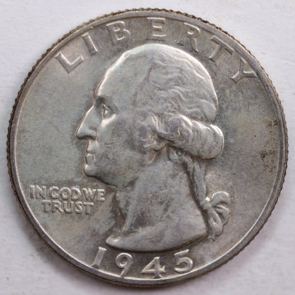 1945 Washington Quarter, Mint State Uncirculated Coin, Store #QR602