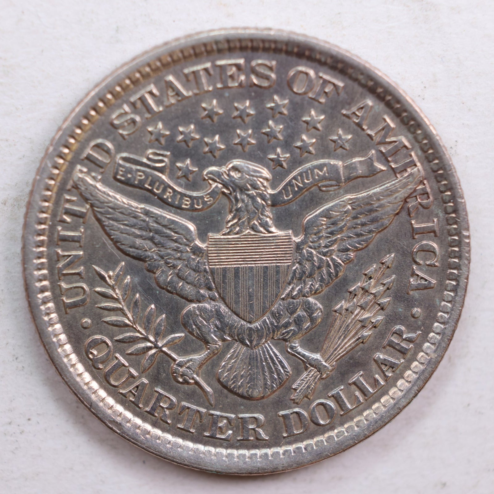 1892 Barber Silver Quarter, Mint State Uncirculated Coin, Store #QR610.