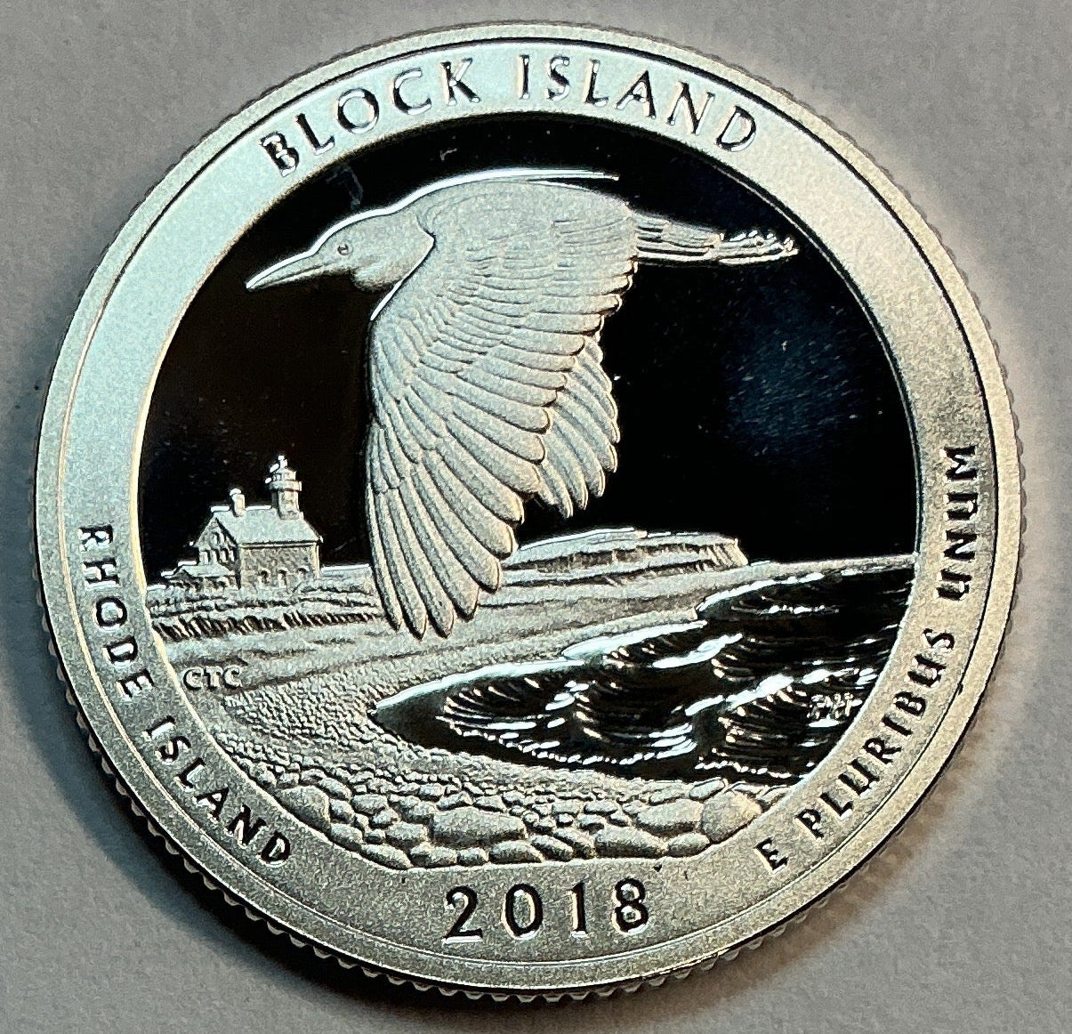 2018-S Uncirculated, Block Island, Rhode Island, Silver Washington Quarter #QR1469