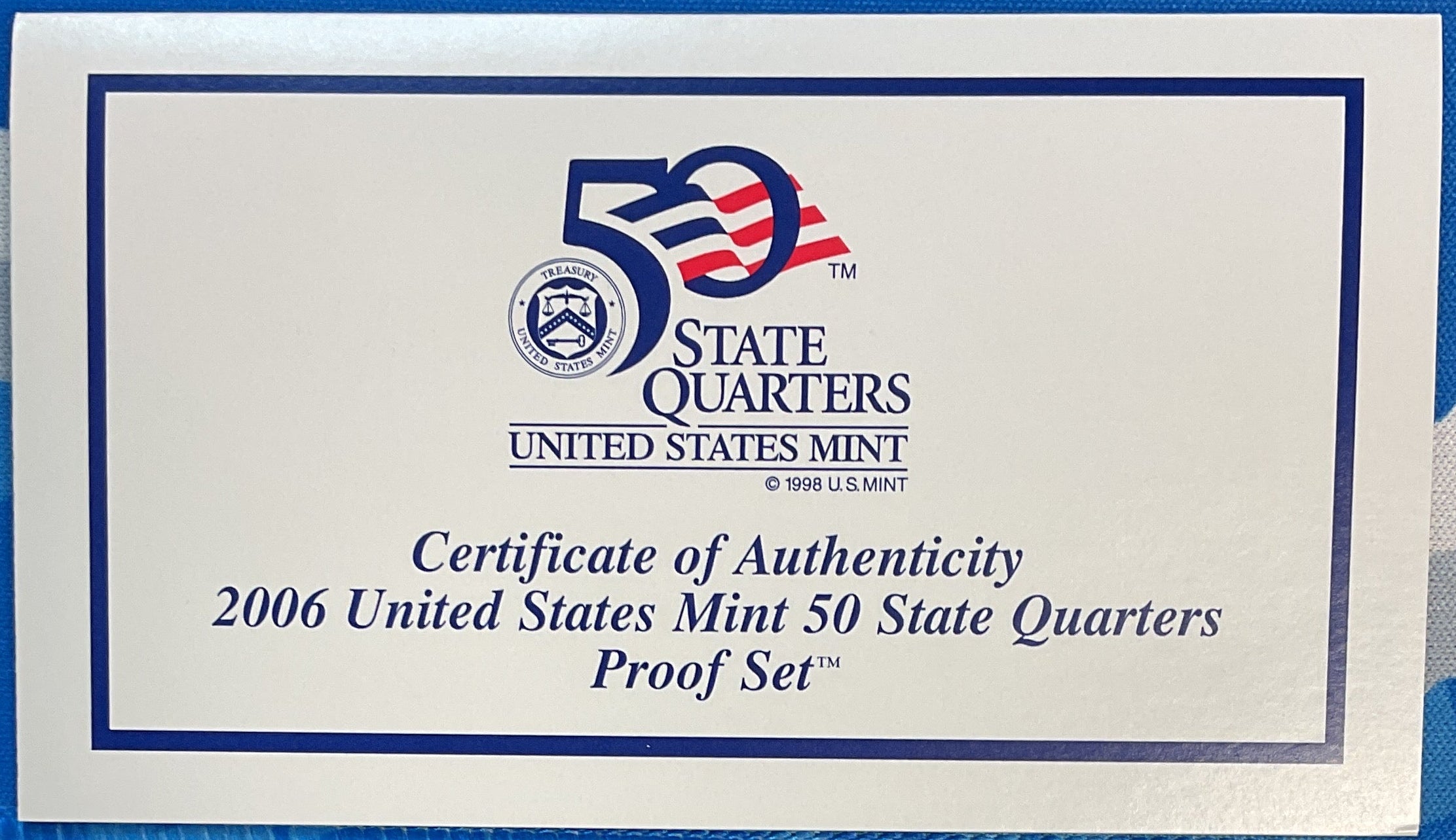 2006 U.S. Mint 50 State Quarters Proof Set, in Original Government Packaging.