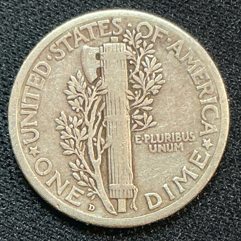 1920-D Mercury Dime, Fine Circulated Coin, Store #DE0517