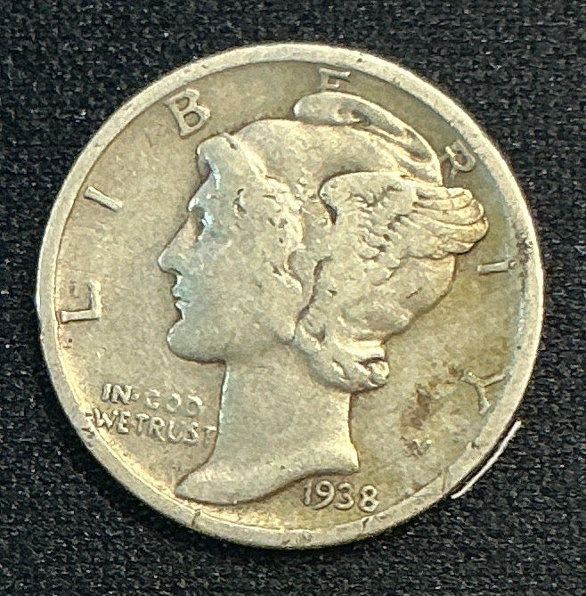1937-S Mercury Dime, Very Good Circulated Coin, Store #DE0653